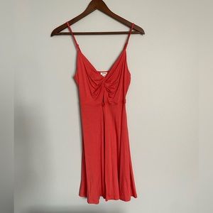 Coral sundress with cross front